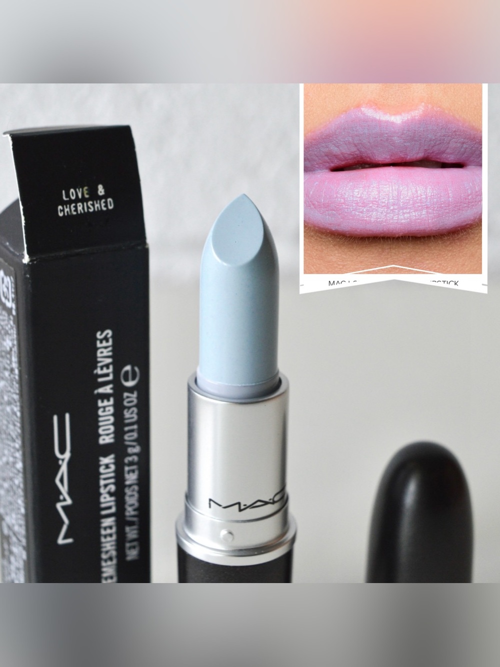 MAC Cosmetics Lipstick *LOVE & CHERISHED* Extra Rare Blue-Lavender BNIB